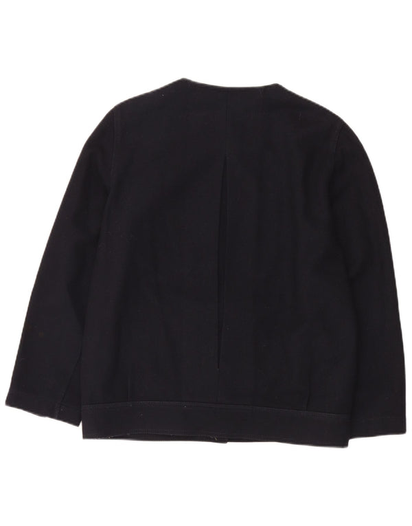 Vintage Womens Cardigan Top IT 42 Medium Navy Blue Wool