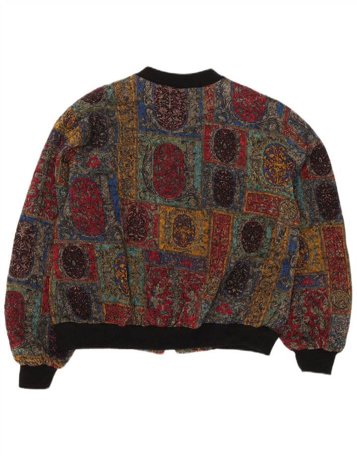 Vintage Womens Bomber Jacket UK 16 Large Multicoloured Geometric