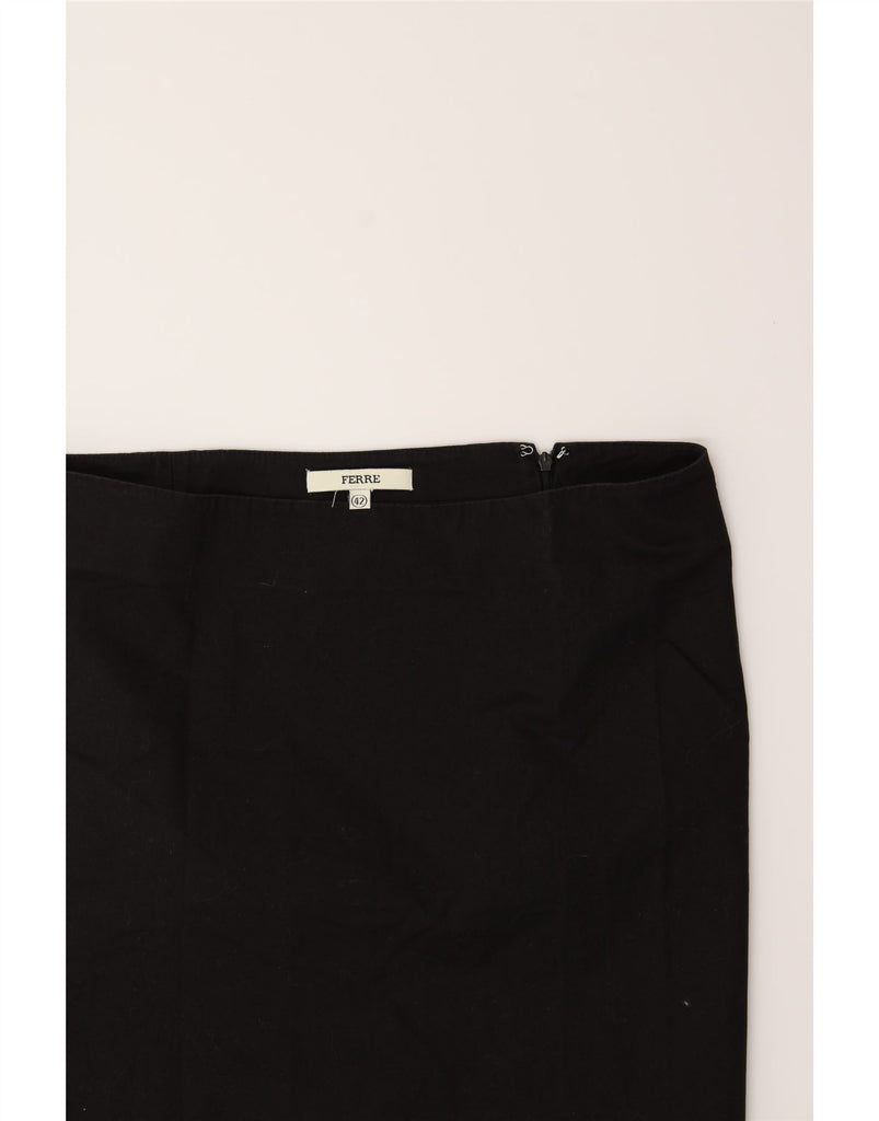 FERRE Womens Straight Skirt IT 42 Medium W32 Black Vintage Ferre and Second-Hand Ferre from Messina Hembry 