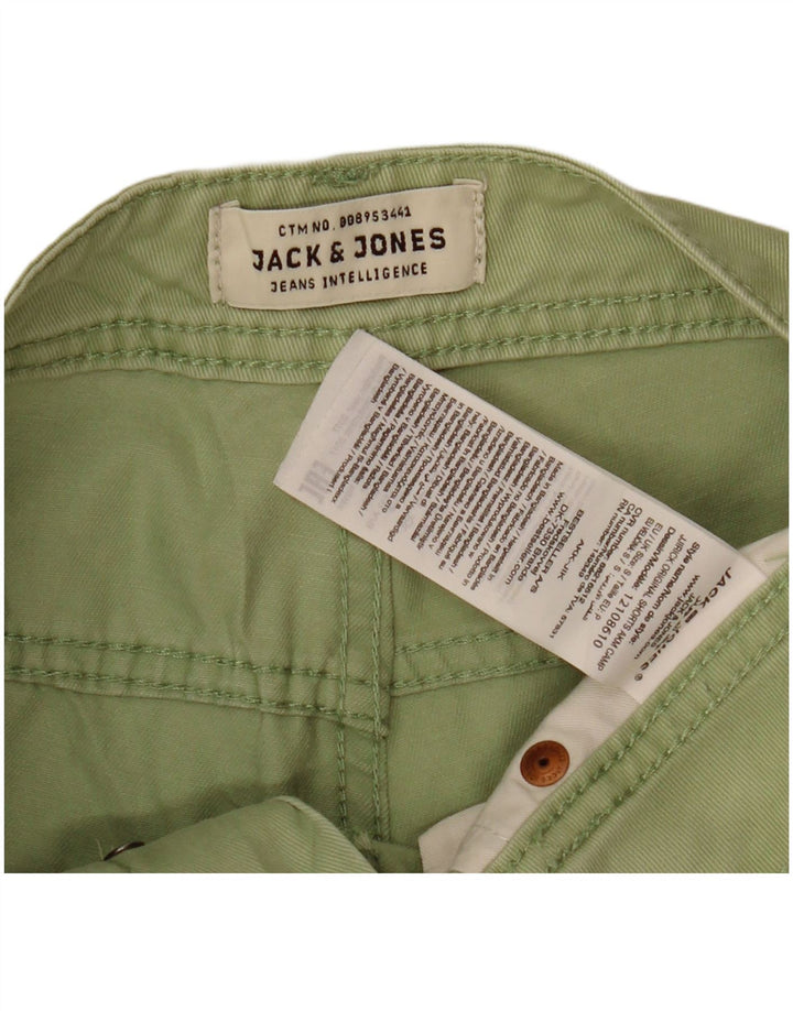 JACK & JONES Mens Regular Fit Denim Shorts W30 Medium Green Cotton