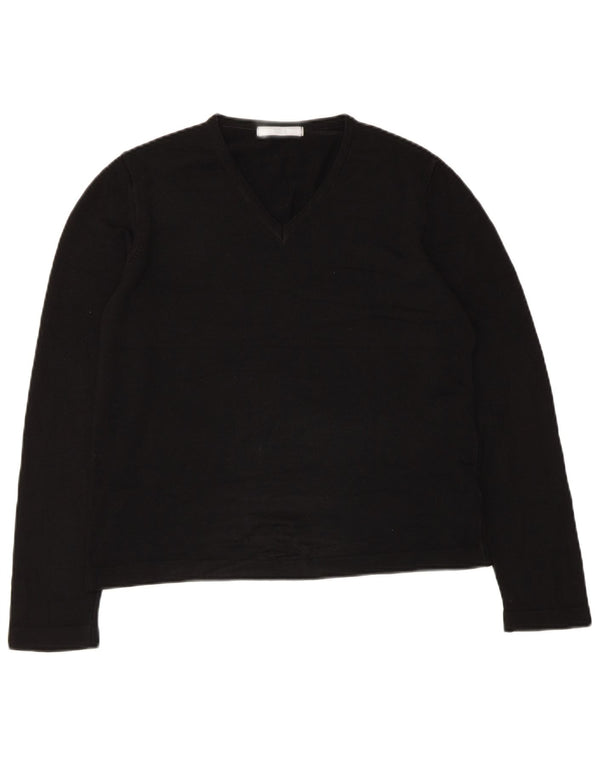 Marks & Spencer Womens Crop Top Long Sleeve UK 14 Medium Black Acrylic