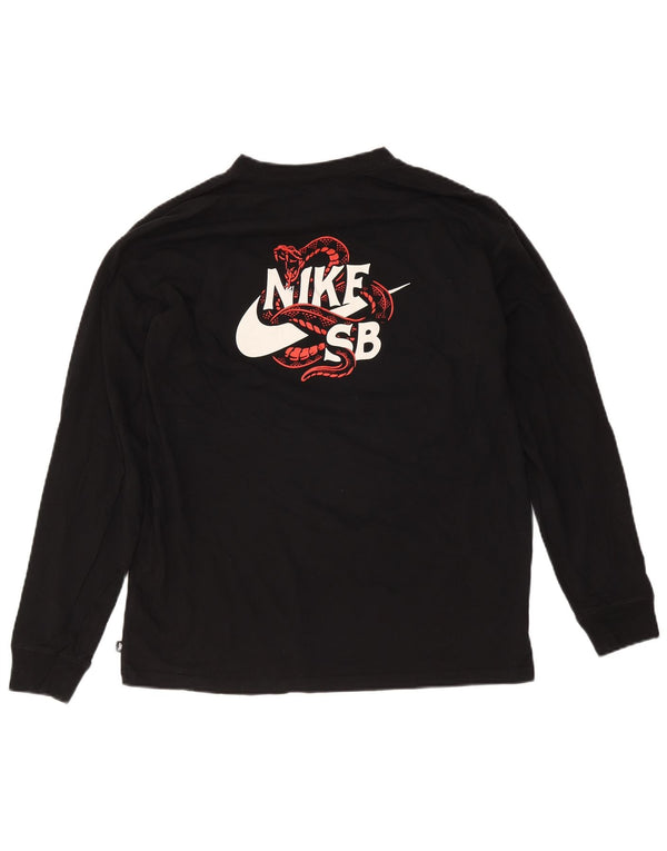 Nike Mens Loose Fit Graphic Top Long Sleeve Medium Black Cotton
