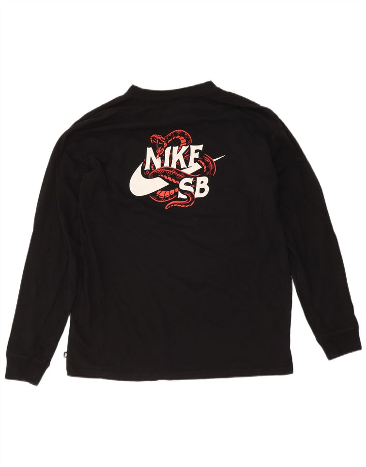 Nike Mens Loose Fit Graphic Top Long Sleeve Medium Black Cotton