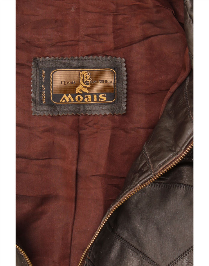 Vintage Womens Leather Jacket UK 14 Medium Brown Leather
