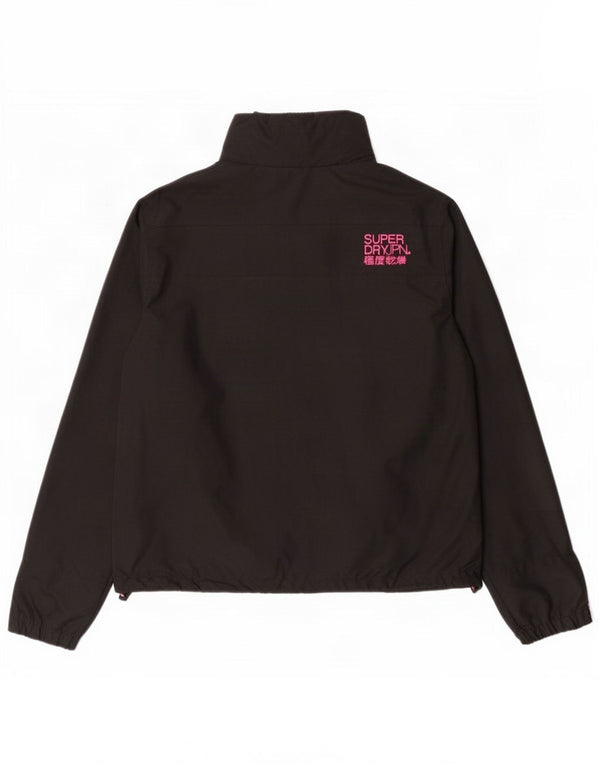 Superdry Womens The Windcheater Rain Jacket UK 18 XL Black Nylon