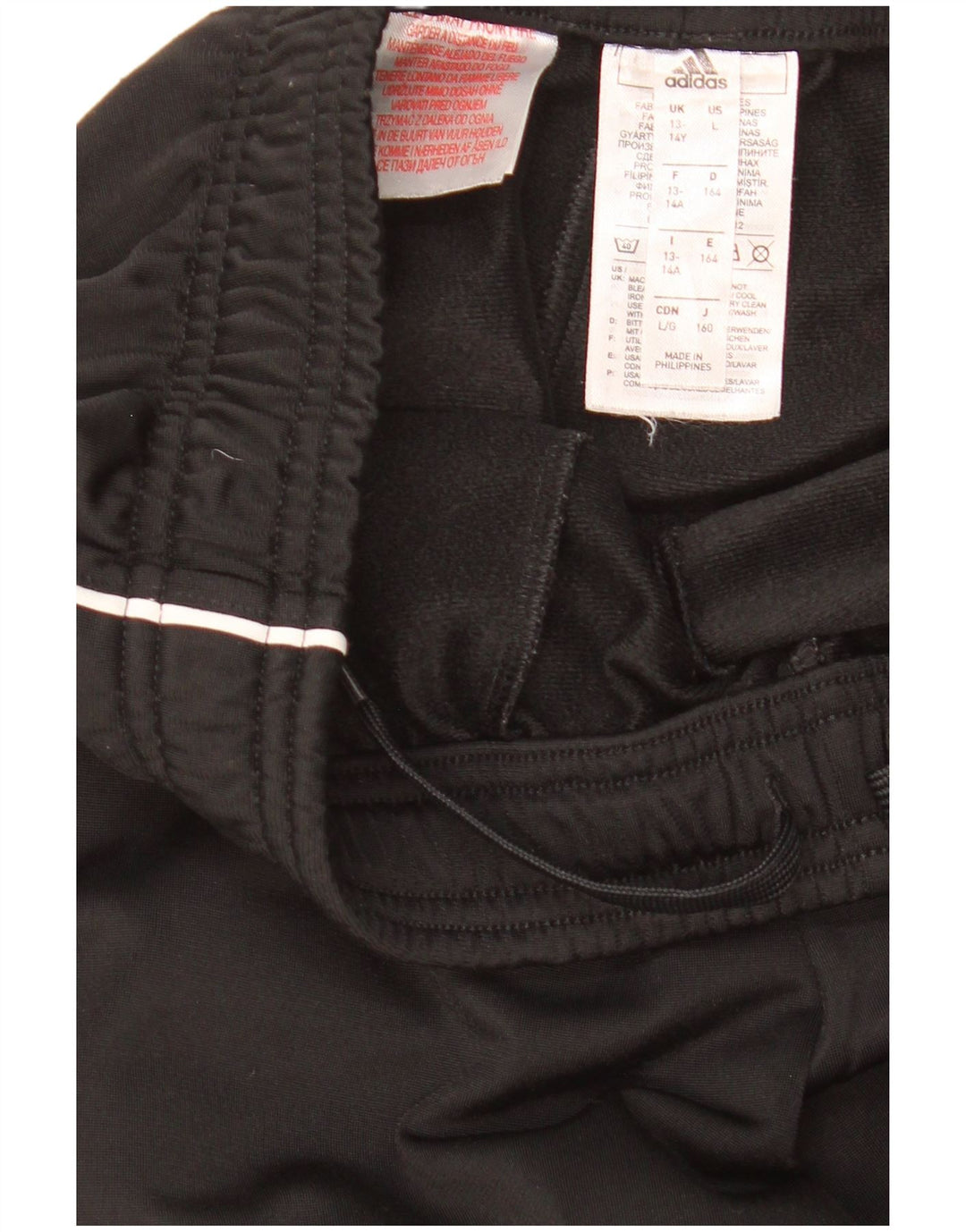 Adidas Boys Tracksuit Trousers Joggers 13-14 Years  Black Polyester