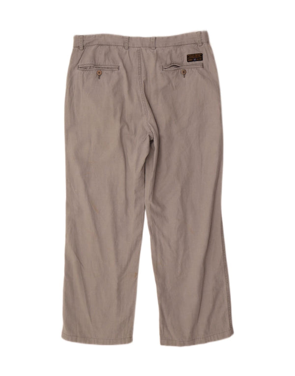 Avirex Mens Straight Chino Trousers W36 L28 Grey Cotton