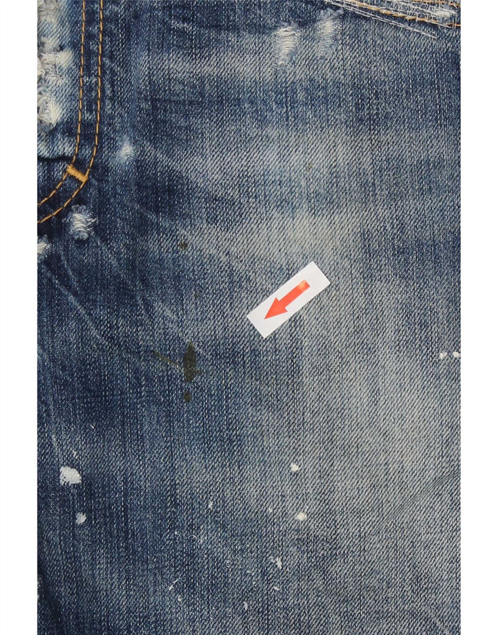 Dsquared2 Womens Distressed Slim Jeans IT 42 Medium W30 L27 Blue Spotted