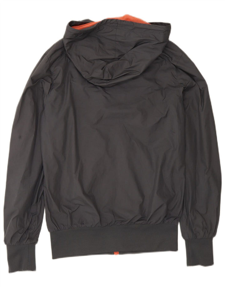 Nike Womens Hooded Rain Jacket UK 10 Small Grey Polyester Sports