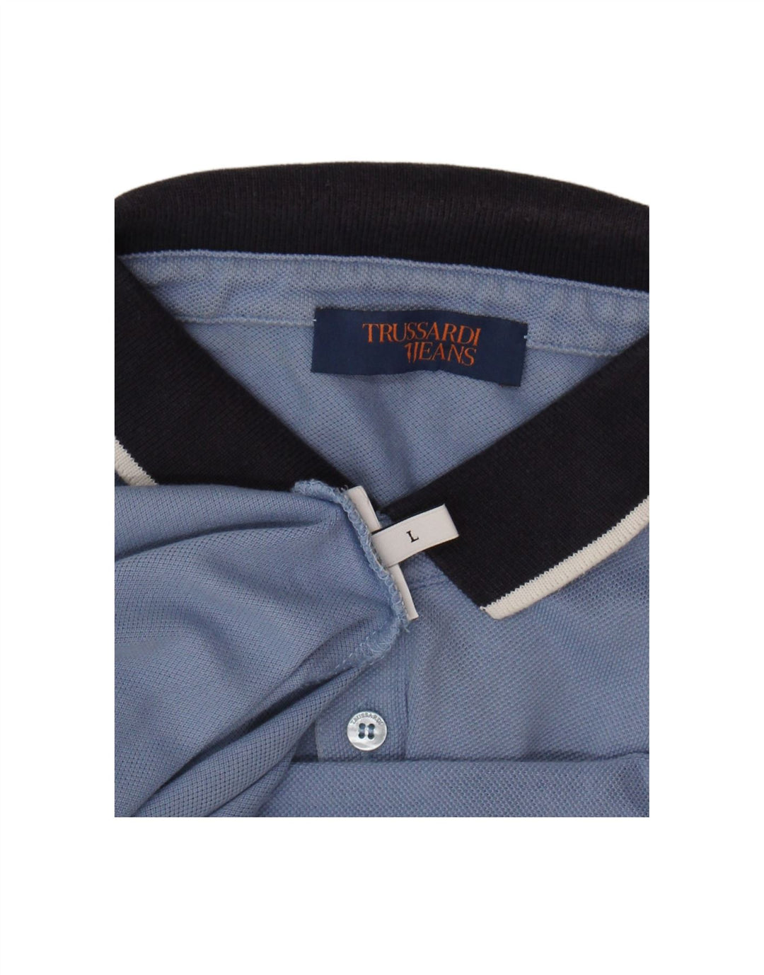 TRUSSARDI JEANS Mens Polo Shirt Large Blue