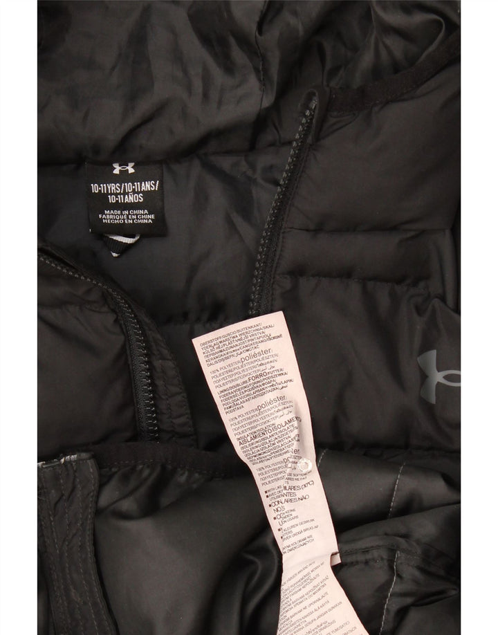 Under Armour Boys Graphic Padded Jacket 10-11 Years Black Colourblock