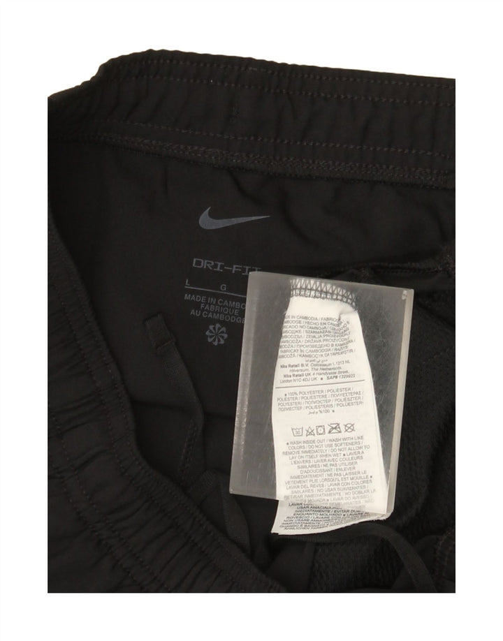 Nike Womens Dri Fit Tracksuit Trousers UK 16 Large  Black Polyester