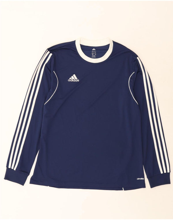 Adidas Mens Climalite Top Long Sleeve Large Navy Blue Polyester
