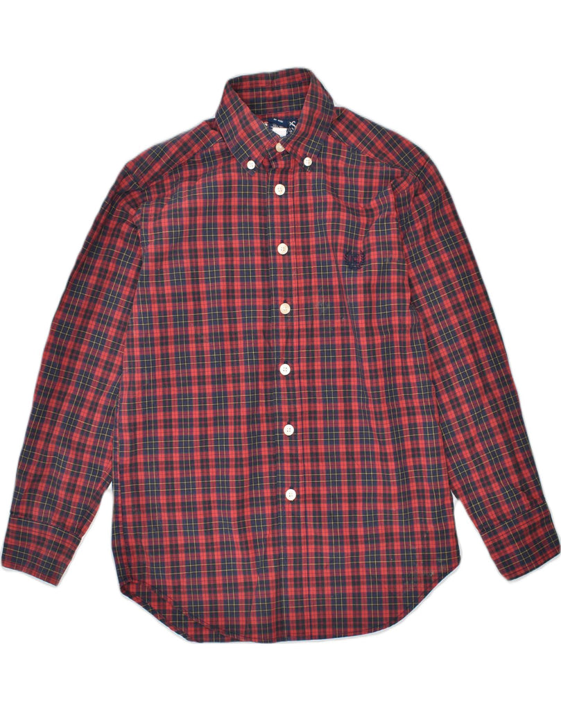 CHAPS Boys Shirt 7-8 Years Small Red Plaid Cotton | Vintage | Thrift | Second-Hand | Used Clothing | Messina Hembry 