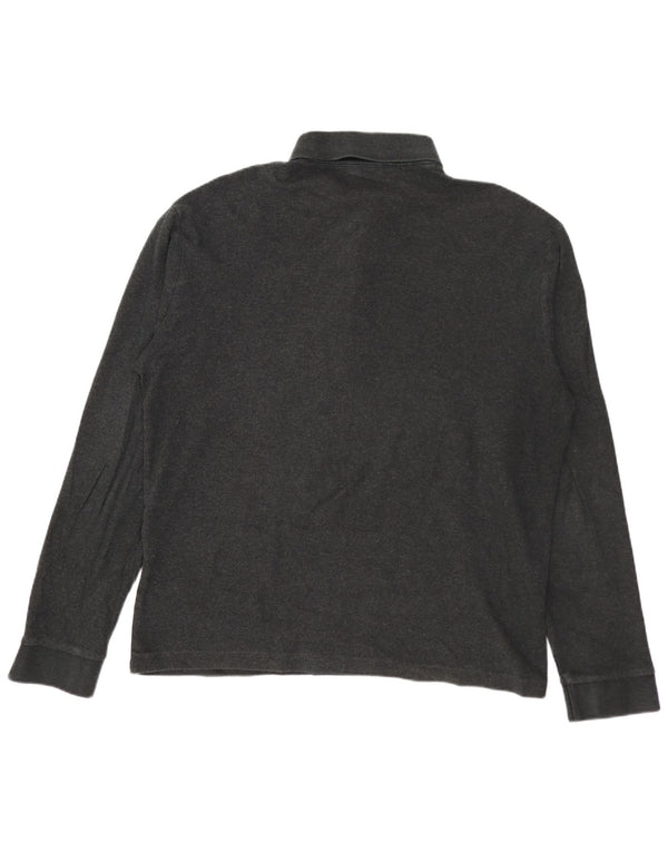 HUGO BOSS Mens Long Sleeve Regular Fit Polo Shirt XL Grey Cotton