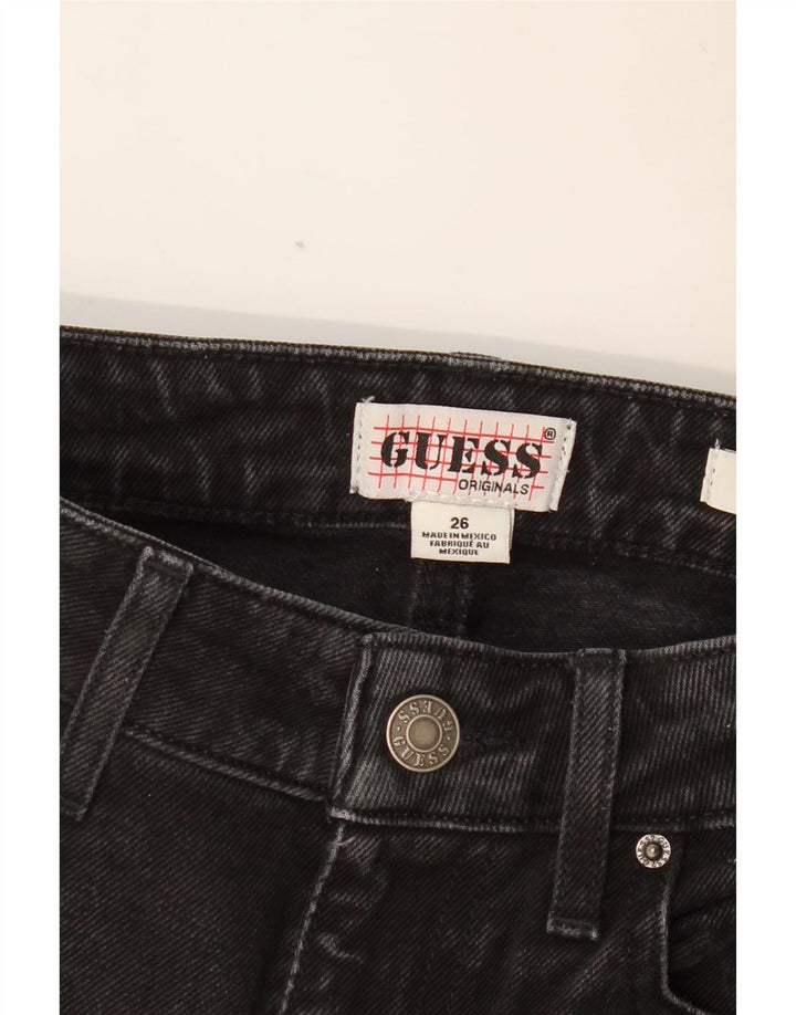 GUESS Womens High Rise Straight Jeans W26 L26 Black