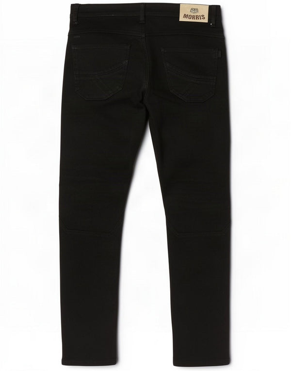 Morris Mens Straight Casual Trousers IT 48 Medium W34 L31 Black Cotton