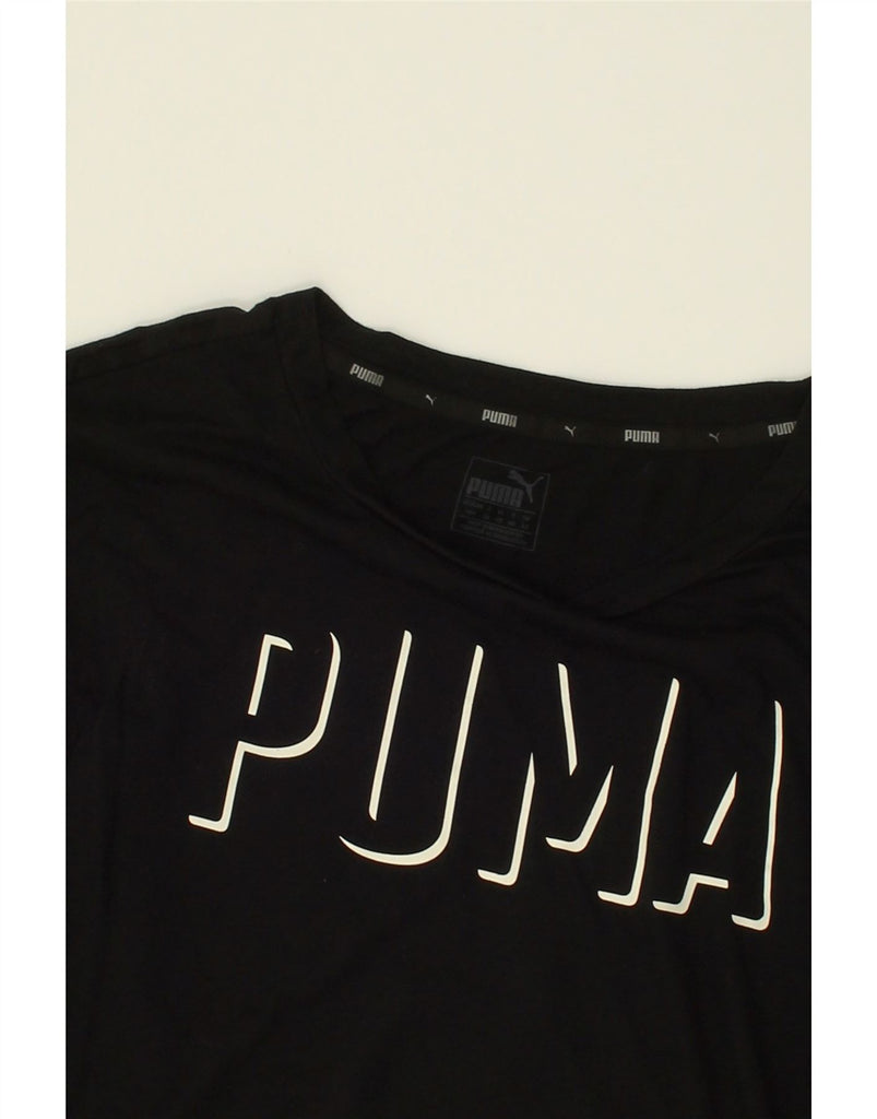 PUMA Womens Graphic T-Shirt Top UK 12 Medium  Black | Vintage Puma | Thrift | Second-Hand Puma | Used Clothing | Messina Hembry 