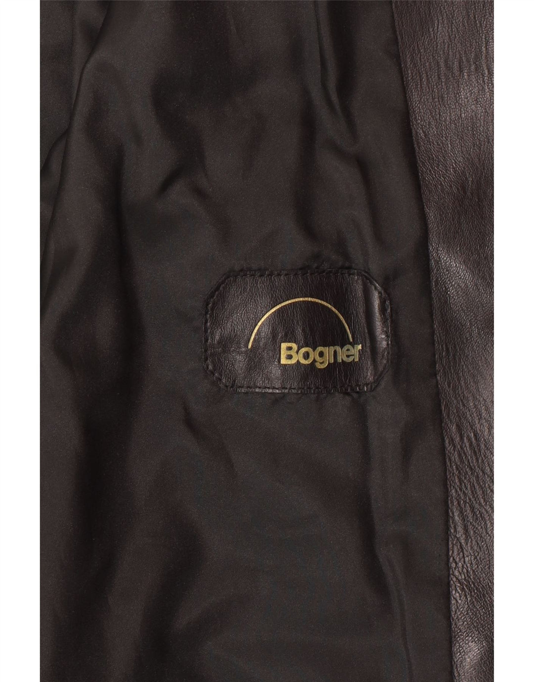 BOGNER Womens Crop Leather Jacket UK 14 Medium Black
