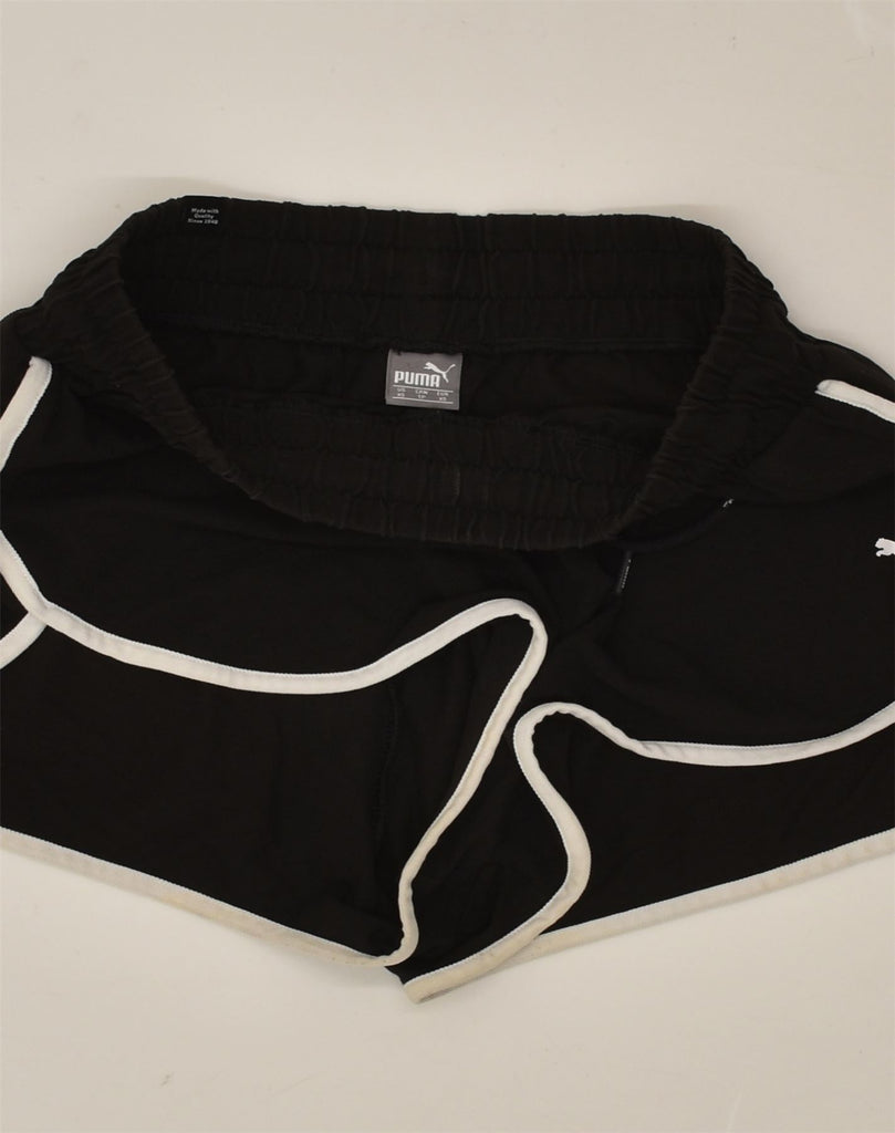 PUMA Womens Sport Shorts UK 6 XS Black | Vintage Puma | Thrift | Second-Hand Puma | Used Clothing | Messina Hembry 