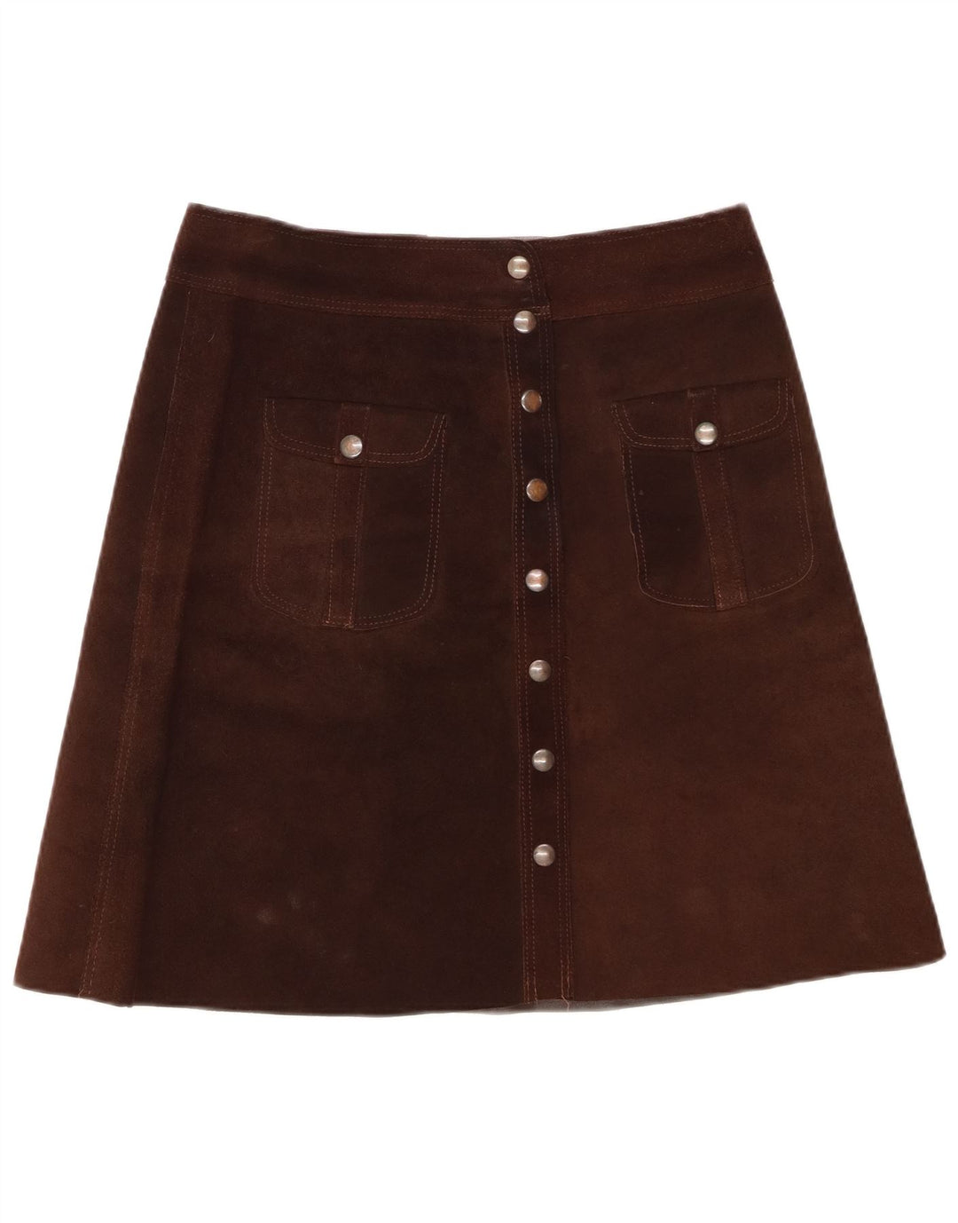 Vintage Womens Suede Skirt W32 Large Brown