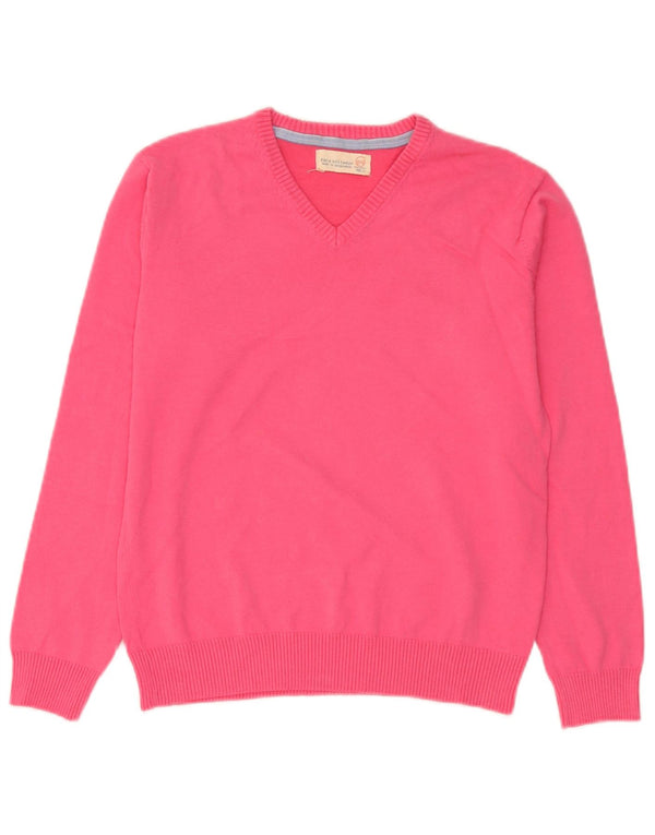 Zara Girls V-Neck Jumper Sweater 11-12 Years Pink Cotton