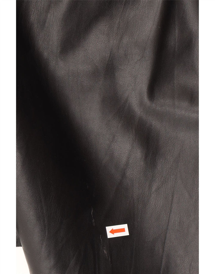 Zara Womens Faux Leather Mini Skirt Medium W28  Black Polyester