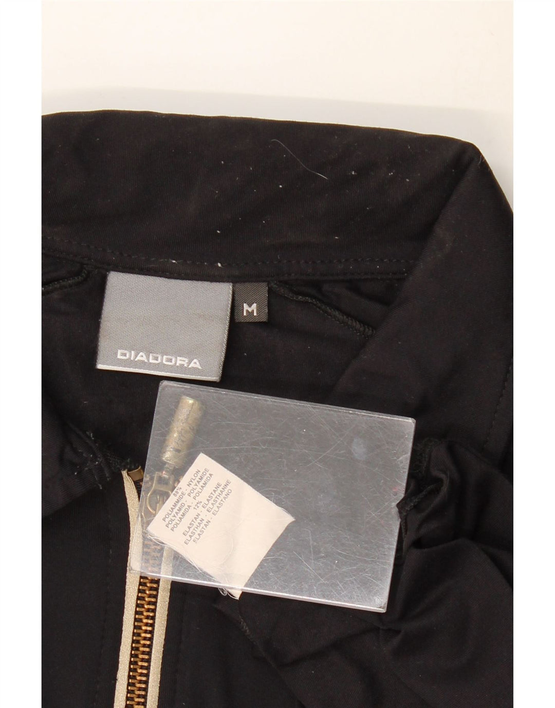 DIADORA Mens Graphic Polo Shirt Medium Black Colourblock Polyamide