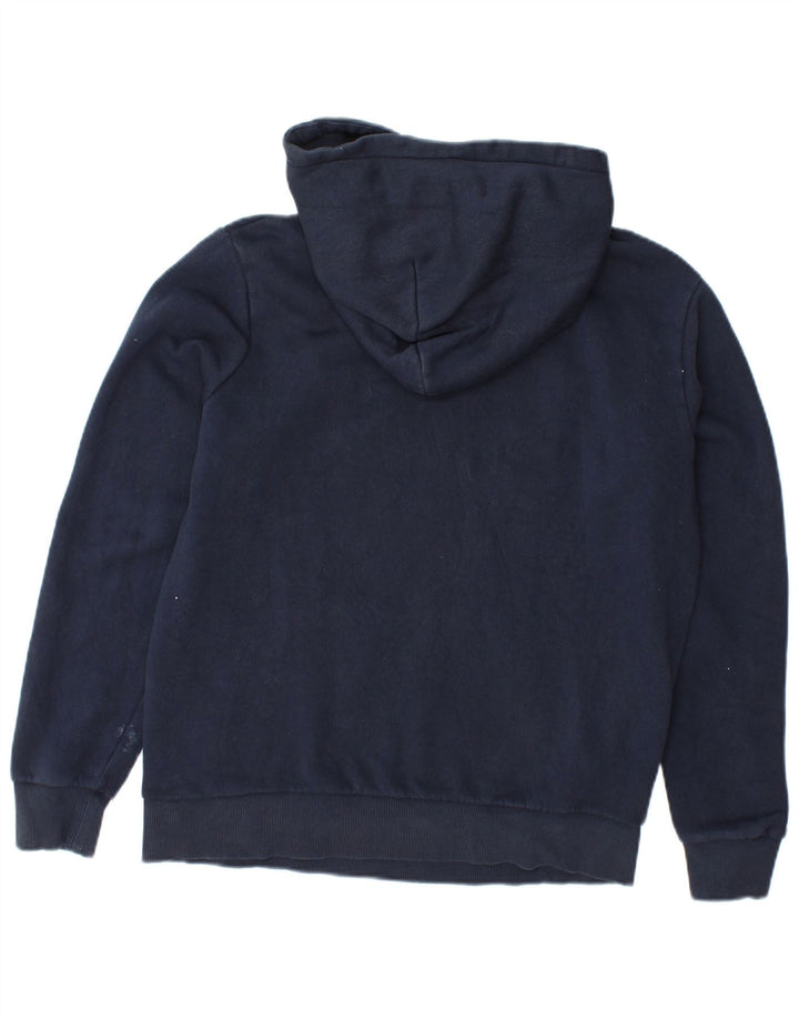 JACK & JONES Mens Graphic Hoodie Jumper Medium Navy Blue Cotton