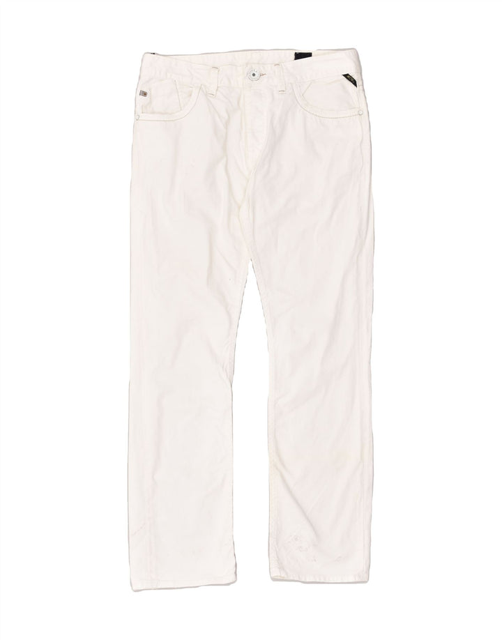 JACK & JONES Womens Straight Jeans W34 L34  White Cotton | Vintage Jack & Jones | Thrift | Second-Hand Jack & Jones | Used Clothing | Messina Hembry 