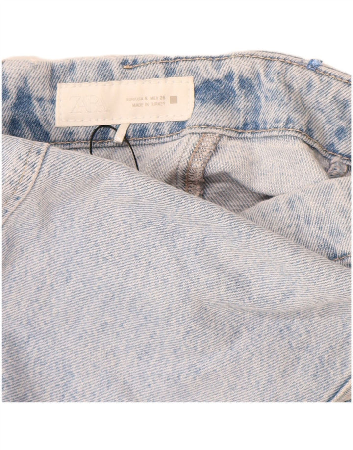 Zara Womens Denim Corset Top UK 8 Small Blue Cotton