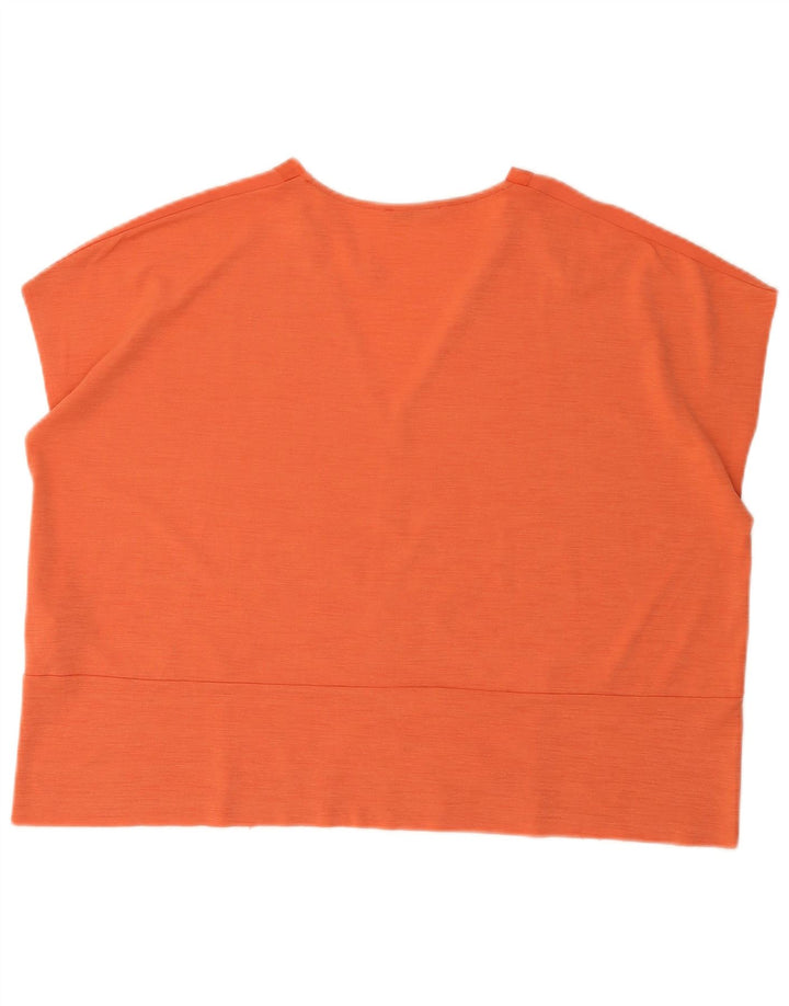 Zara Womens Oversized Blouse Top UK 16 Large Orange Polyester
