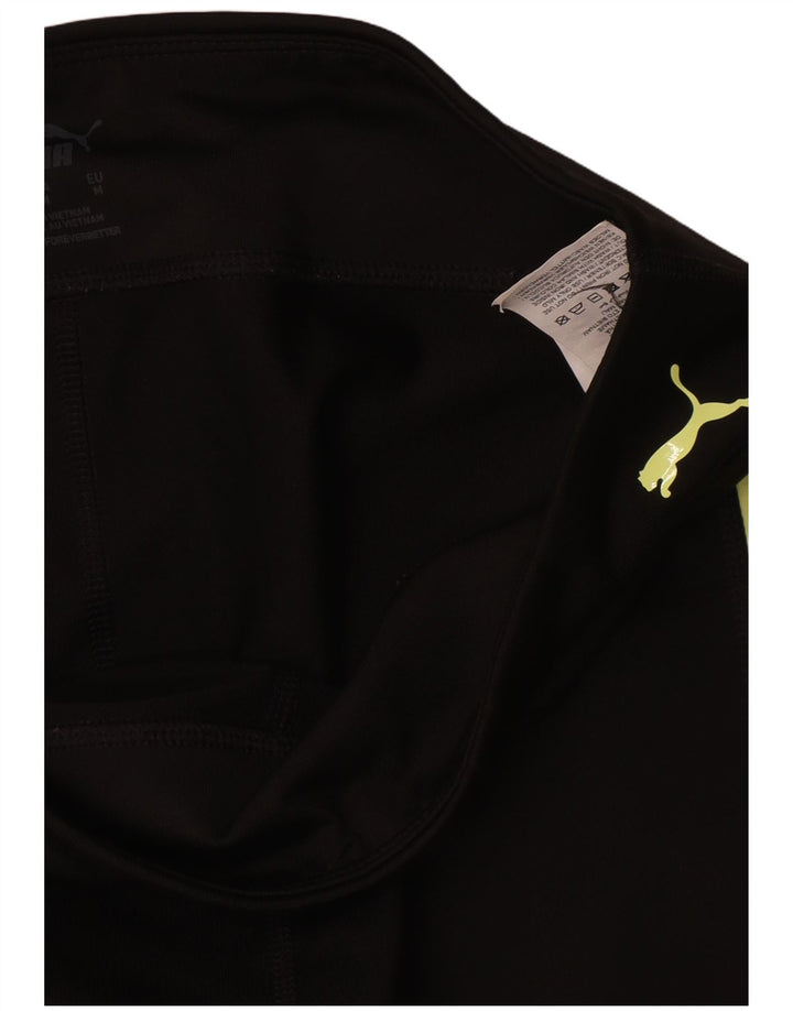 Puma Womens Graphic Leggings UK 12 Medium Black Colourblock Nylon