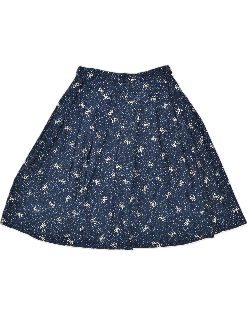 VINTAGE Womens Pleated Skirt  W26 Small Navy Blue Spotted | Vintage | Thrift | Second-Hand | Used Clothing | Messina Hembry 