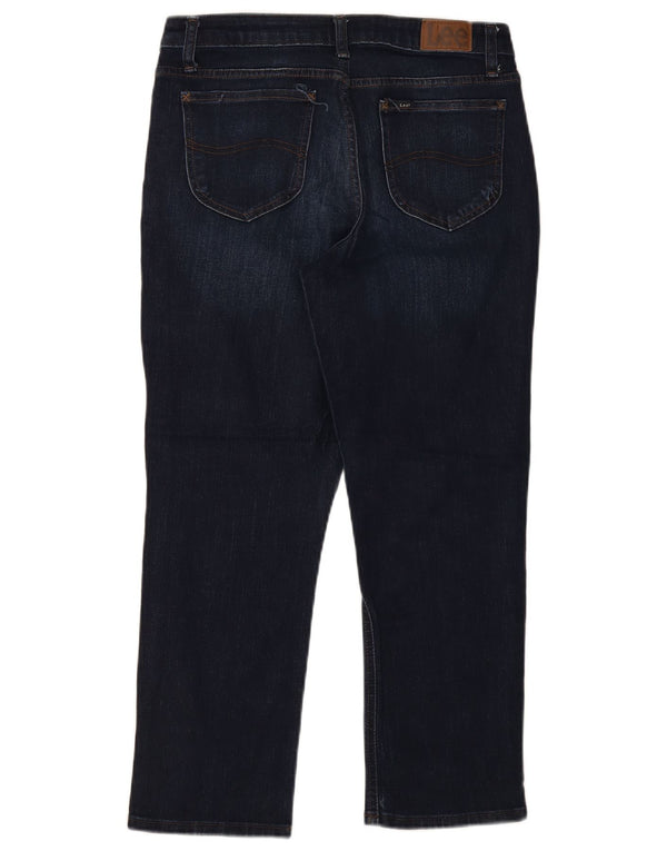 Lee Womens Mid Rise Regular Fit Straight Jeans US 2 XS W32 L27 Navy Blue