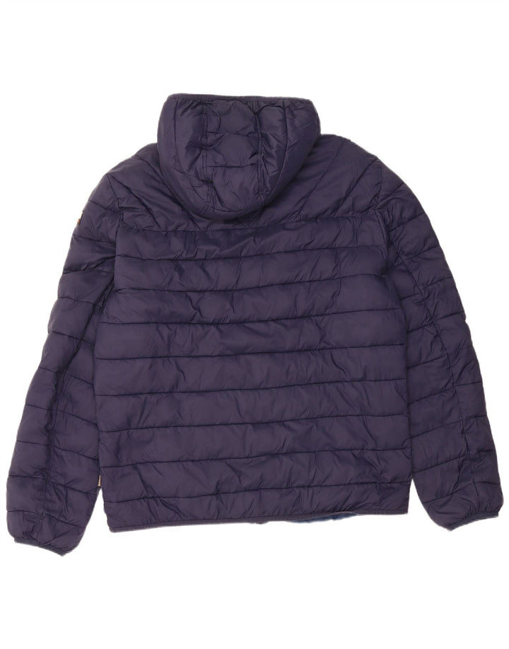 Napapijri Mens Hooded Padded Jacket UK 44 2XL Navy Blue Polyamide