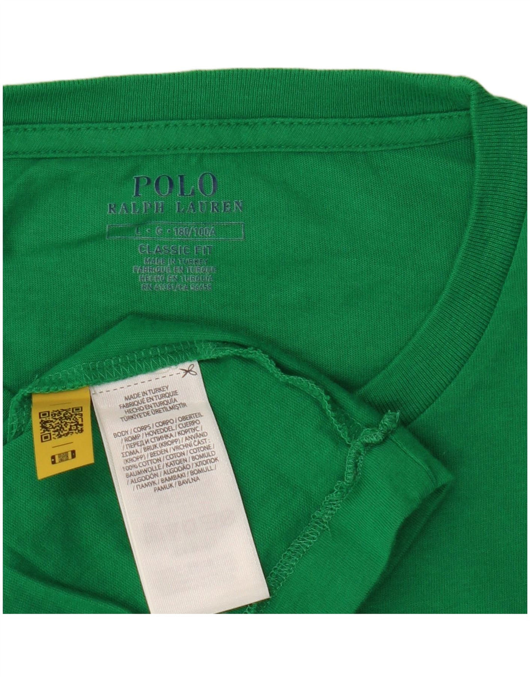 POLO RALPH LAUREN Mens Classic Fit T-Shirt Top Large Green Cotton