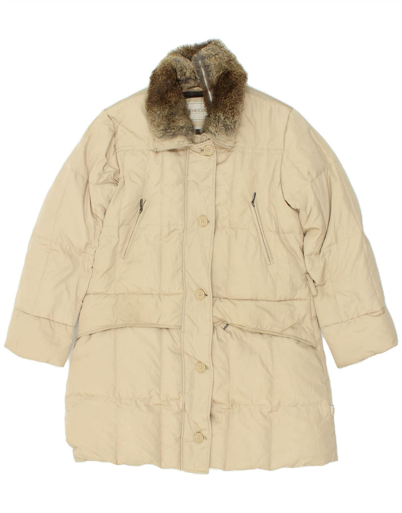 GEOX Womens Padded Coat UK 16 Large  Beige Polyester Vintage Geox and Second-Hand Geox from Messina Hembry 