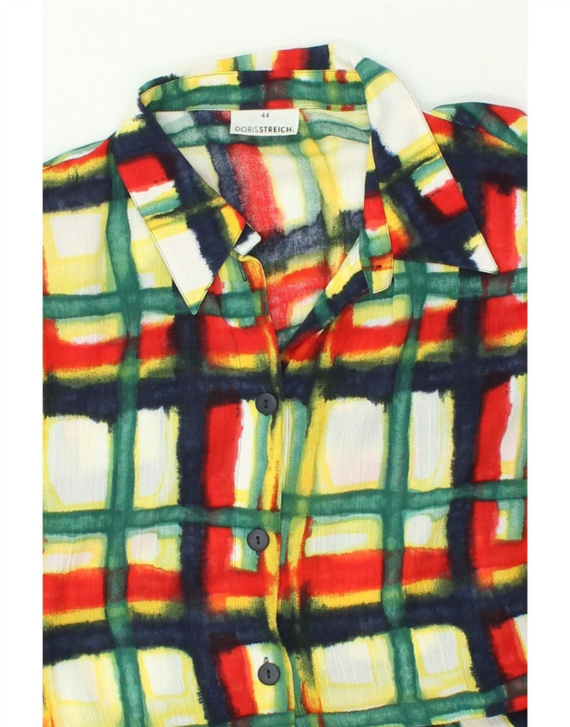 VINTAGE Womens Shirt Blouse EU 44 XL Multicoloured Check Viscose Vintage Vintage and Second-Hand Vintage from Messina Hembry 