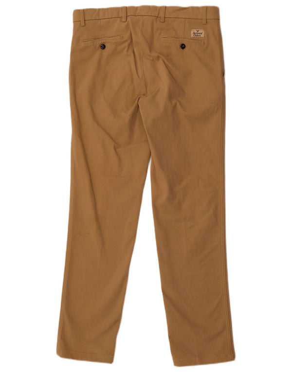 Avirex Mens Straight Chino Trousers W33 L31 Beige Cotton
