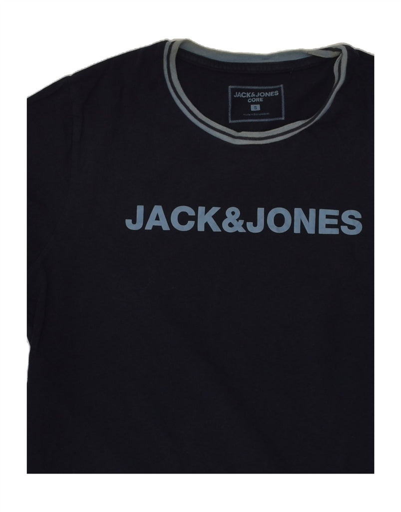 JACK & JONES Mens Graphic T-Shirt Top Small Navy Blue Cotton | Vintage Jack & Jones | Thrift | Second-Hand Jack & Jones | Used Clothing | Messina Hembry 