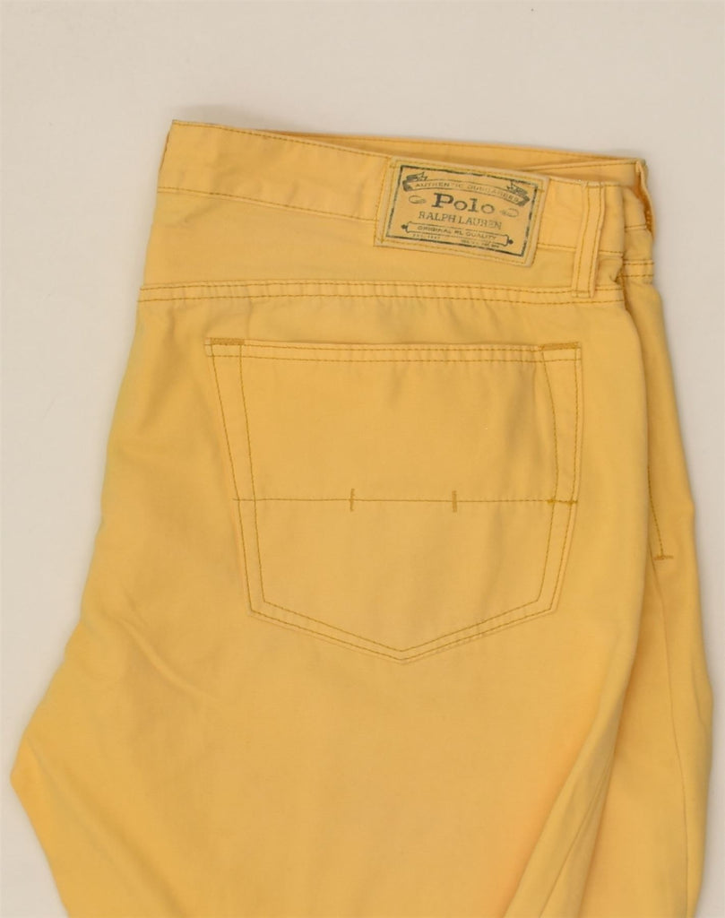 POLO RALPH LAUREN Womens Straight Casual Trousers W34 L32  Yellow Cotton | Vintage Polo Ralph Lauren | Thrift | Second-Hand Polo Ralph Lauren | Used Clothing | Messina Hembry 