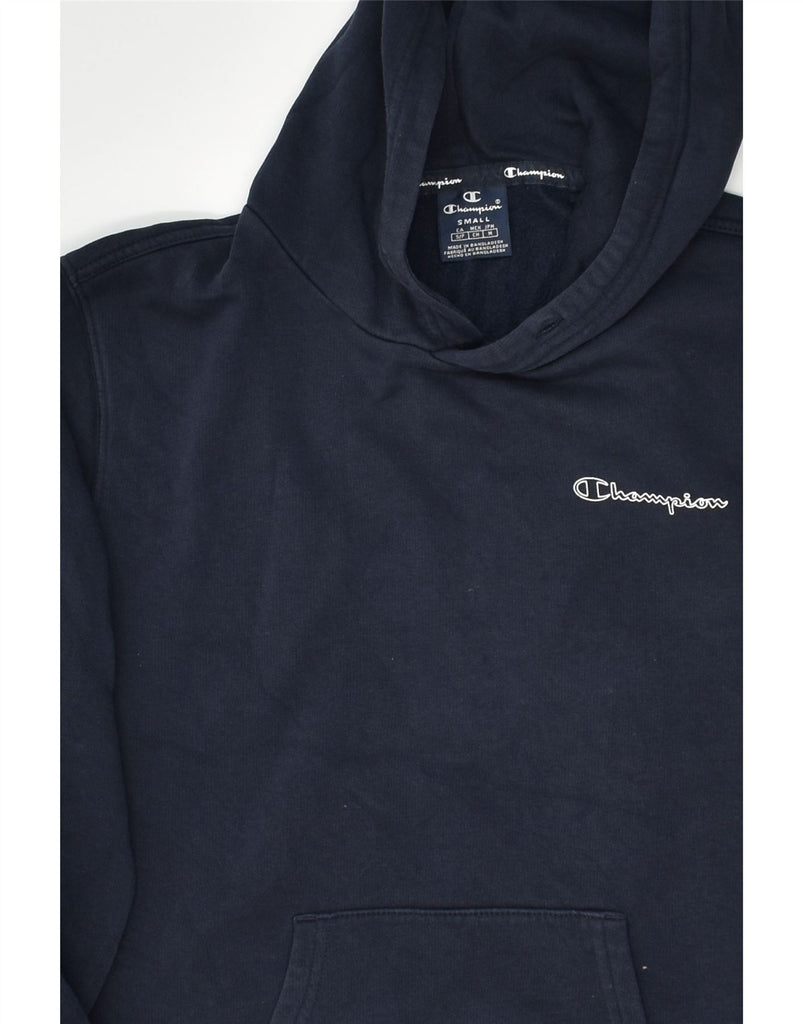 CHAMPION Mens Hoodie Jumper Small Navy Blue Cotton | Vintage Champion | Thrift | Second-Hand Champion | Used Clothing | Messina Hembry 