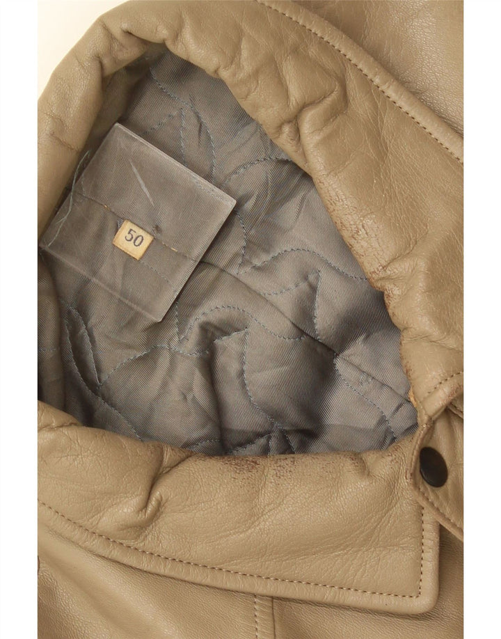 Vintage Mens Leather Jacket IT 50 Large Brown