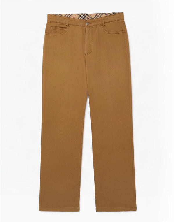 Burberry Womens Straight Casual Trousers EU 40 Medium W28 L27 Brown Cotton
