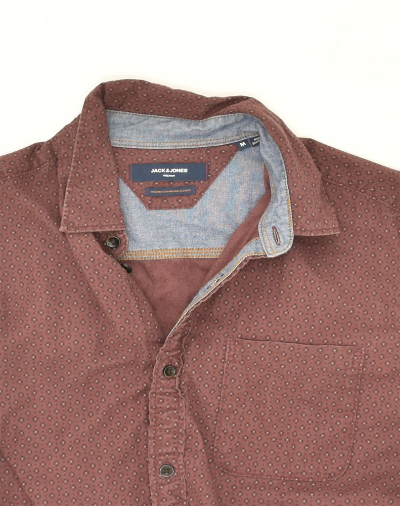 JACK & JONES Mens Premium Shirt Medium Brown Spotted Cotton | Vintage Jack & Jones | Thrift | Second-Hand Jack & Jones | Used Clothing | Messina Hembry 