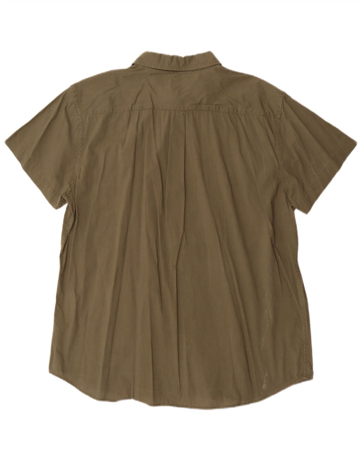 Wrangler Mens Short Sleeve Regular Fit Shirt 2XL Khaki Cotton