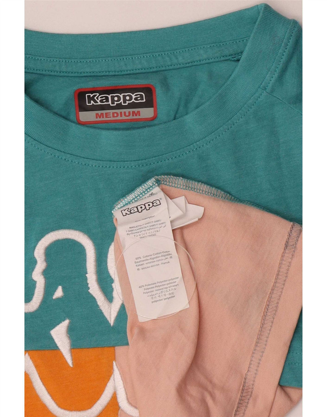 Kappa Womens Graphic T-Shirt Top UK 14 Medium Multicoloured Colourblock