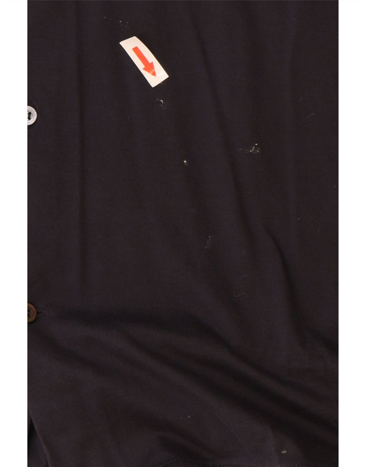 Cos Mens Short Sleeve Shirt Large Navy Blue Cotton