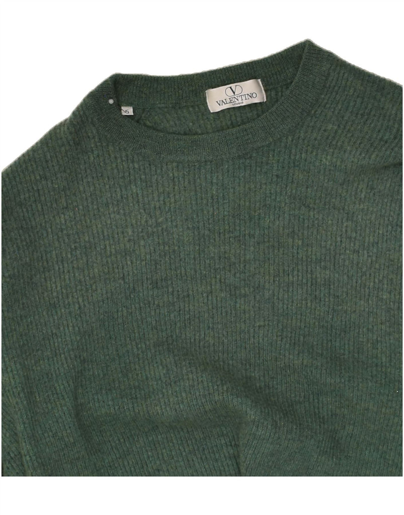 VALENTINO Womens Crew Neck Jumper Sweater Medium Green | Vintage Valentino | Thrift | Second-Hand Valentino | Used Clothing | Messina Hembry 